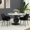 HOMCOM Dining Chairs Set of 2, Upholstered Kitchen Chairs with Backrest