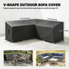 Outsunny V-Shaped Sectional Sofa Cover Waterproof Anti-UV, 85" x 85", Black