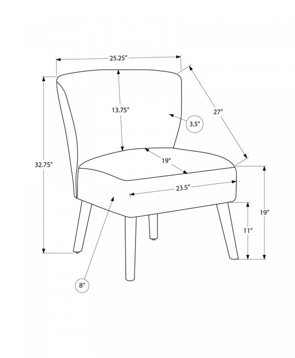 Monarch Specialties - Accent Chair, 33\" H, Upholstered, Living Room, Bedroom, Green Fabric, Walnut Wood Legs