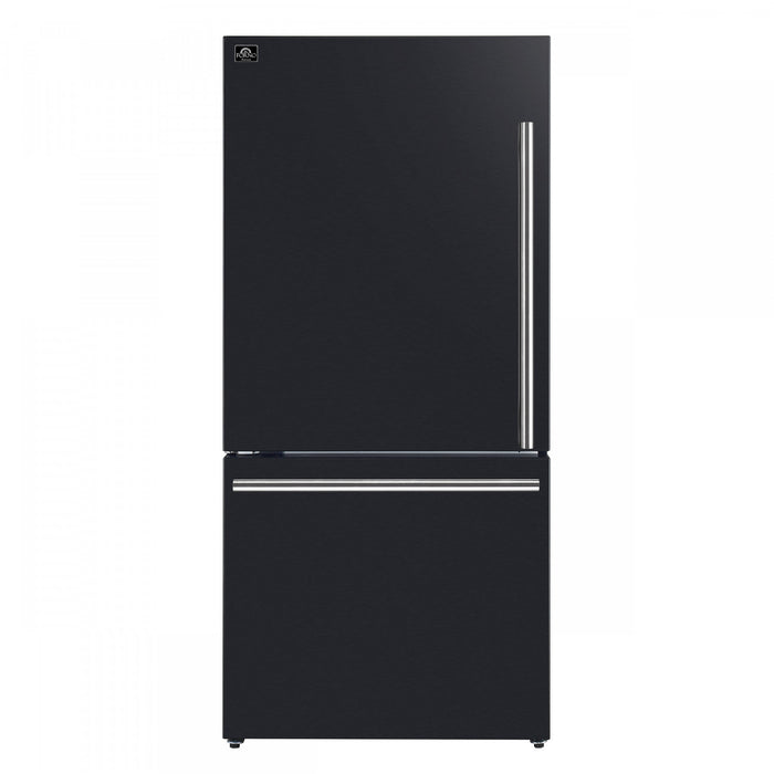 Forno Milano 60-Inch Side-by-Side Refrigerator in Black, 34.4 cu.ft - FFFFD1787-60BLK