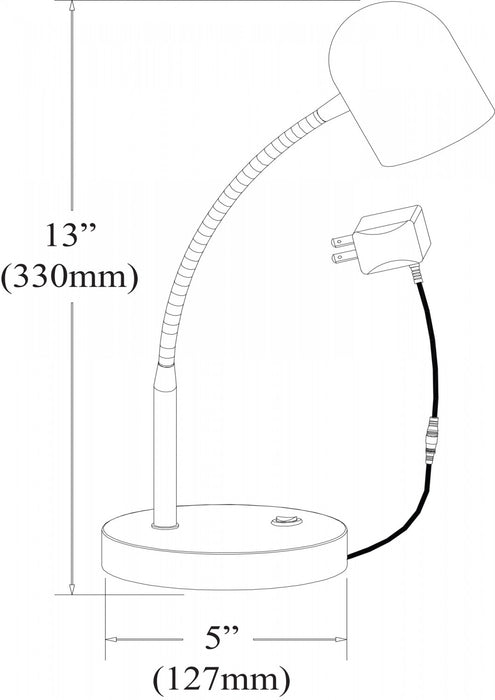 Dainolite LED Table Lamp 5w Satin Chrome Finish
