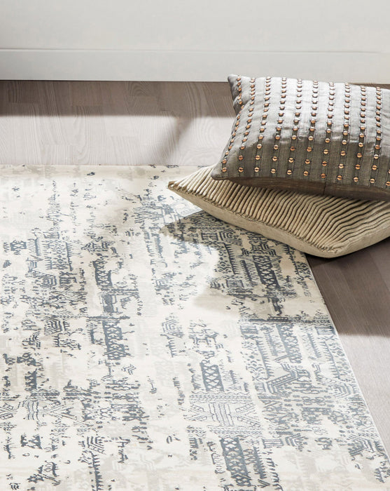 Claudia Traditional 8'11\" x 12'6\" Area Rug in Grey Indoor Area Rug