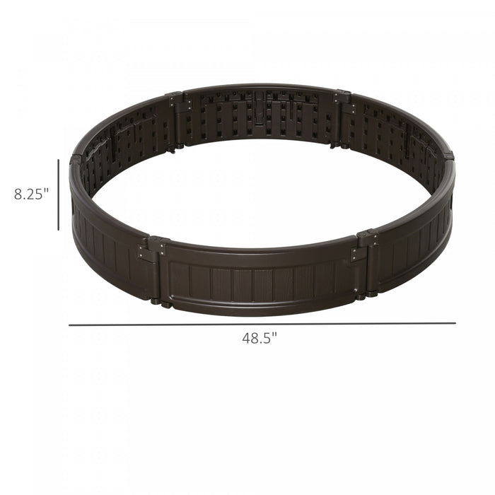 Outsunny 48\" Raise Garden Bed Kit, Round Planter Box Above Ground For Flowers/herb/vegetables Outdoor Garden Backyard With Easy Assembly, Brown