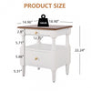 Aspen Nightstand Set of 2 with Drawers and Open Shelves, Milk White | Aspen Lot de 2 Tables de Nuit avec Tiroirs et Etageres Ouvertes, Blanc Lait