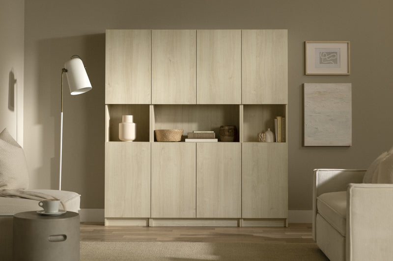 Liora Set Of Bookcase And 2 2-door Narrow Bookcases - Bleached Oak