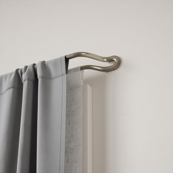 Umbra Midnight Nickel Expandable Double Blackout 3/4\" Curtain Rod - 42\"-120\" 