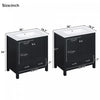 Madeline 60 Inch Double Sink Bathroom Vanity with Ceramic Basins and Smart Storage，Black | Madeline Meuble de salle de bain 60 pouces a double vasque en ceramique avec rangement intelligent, Noir