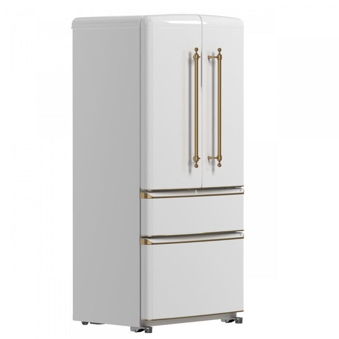 Forno Luigi 33 Inch White French Door Refrigerator, 18 cu.ft. - FFFFD1791-33WHT