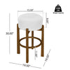 Vera Rubber Wood Bar Stool Set of 4 Indoor Seating with Round Ivory Cushion,Dark Walnut | Vera – Lot de 4 tabourets de bar en bois d’hevea pour interieur avec coussin rond ivoire, finition noyer fonce