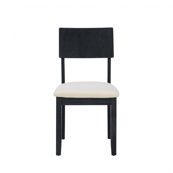 Jorissen Dark Charcoal Linen-Look Fabric Dining Chair - Set of 2