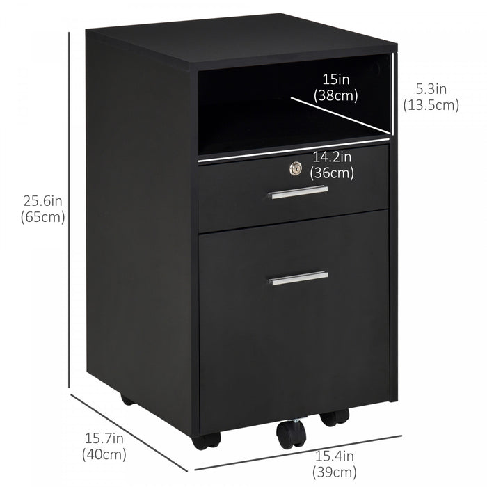 Vinsetto File Cabinet With Lock And Hanging Rail