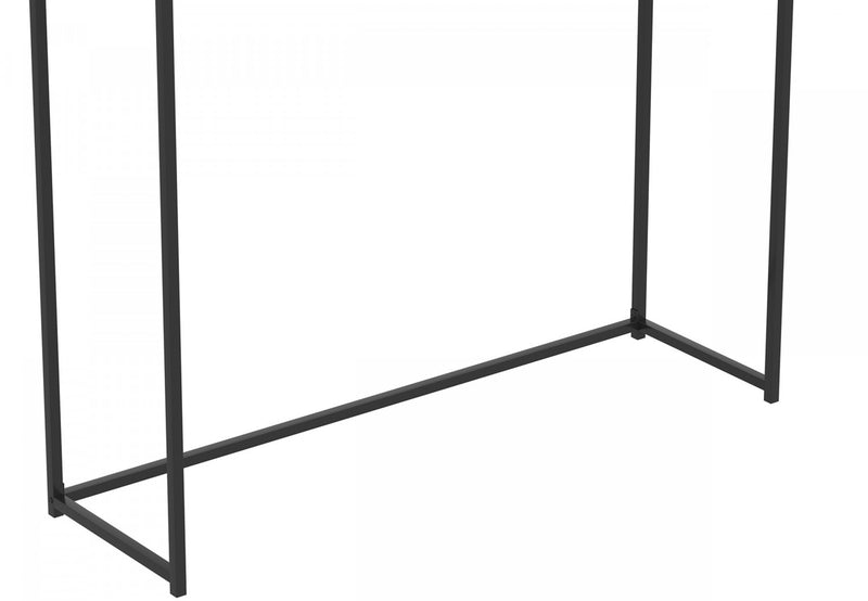 40” Modern Console Table With Sunkey Tray - Dark Taupe With Black Metal
