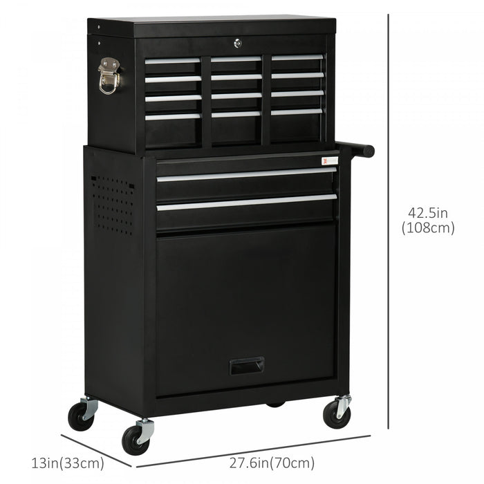Durhand 6-drawer Lockable Tool Chest Rolling Workshop Tool Organizer