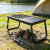 Outsunny Folding Campfire Grill, Heavy Duty Steel Mesh, Portable Camping Grate with Carry Bag, Outdoor Fire Cooking Equipment, Black