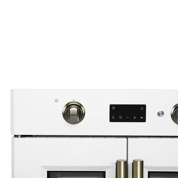 Forno Asti 30\" French Door Electric Wall Oven, White, 3.68 cu. ft. - FBOEL1333-30WHT