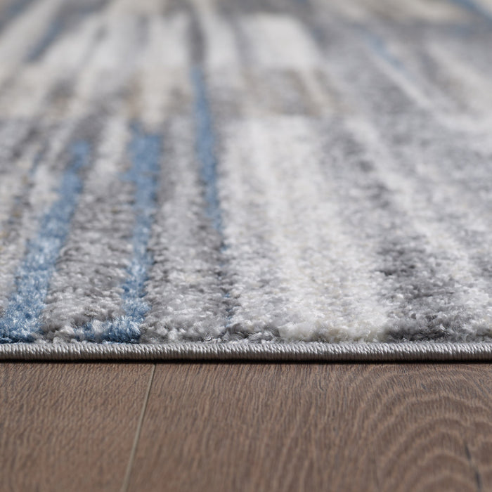 Darius Waves Cube Grey Area Rug - 6'7\" x 9'6\"