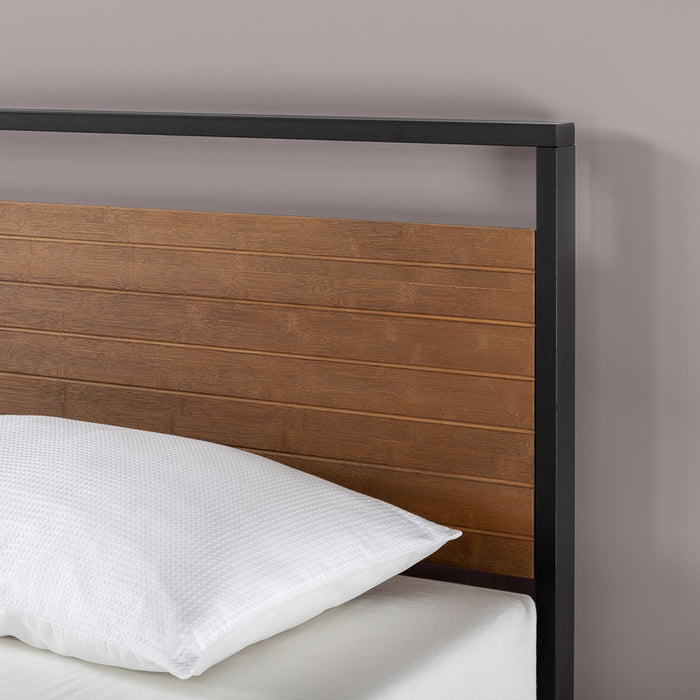 Suzanne Wood and Metal Platform Bed with Headboard - Queen Size