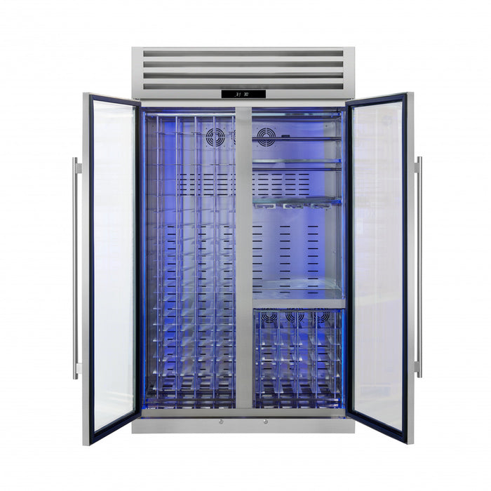 FORNO Abruzzo 48\" Wine Cooler, Dual Zone, 30 cu.ft., 130 bottles Stainless steel- FWCDR6680-48S