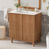 Haven Traditional 29.9 Inch Bathroom Vanity with Adjustable Storage, Brown | Coiffe de salle de bain traditionnelle Haven de 29,9 pouces avec rangement ajustable, brun
