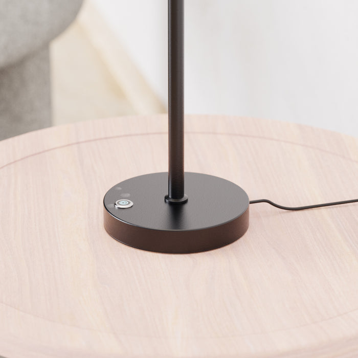 18\" Matte Black Angled Design LED Table Lamp