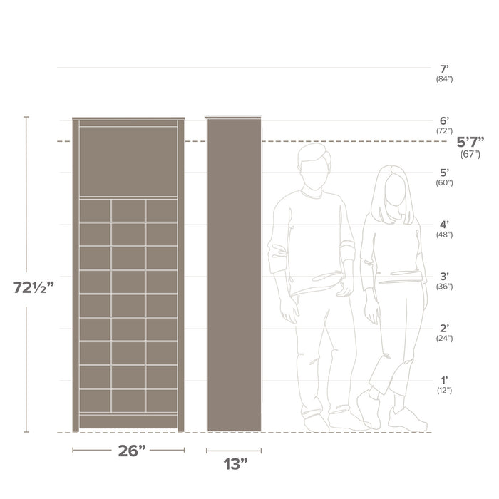 Rustic Ridge Farmhouse Shoe Storage Cabinet - Washed White
