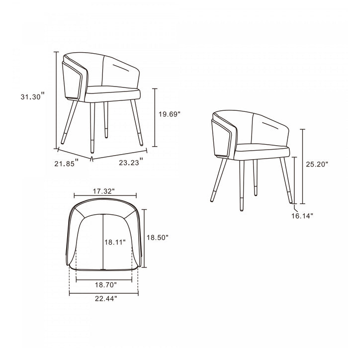Reeva Modern Wood Vegan Leather Dining Chair in Camel - Set of 2