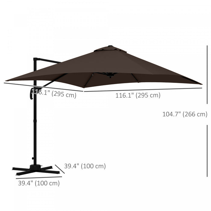 Outsunny 10' Square Cantilever Umbrella