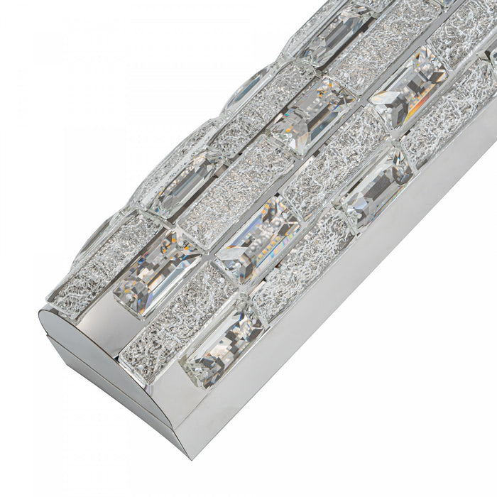 Elegance Integrated Led Wall Sconce, Chrome With Crystal Glassware