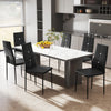 HOMCOM Dining Chairs Set of 6, Faux Leather Side Chairs with High Black