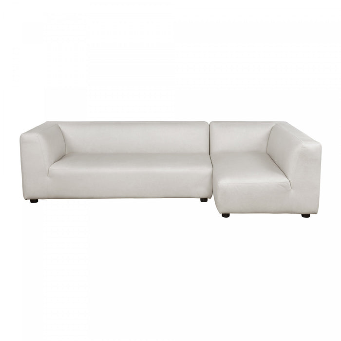 Lukas Contemporary Modern 118\" Right-Facing 2-Piece Sectional Sofa in Cream