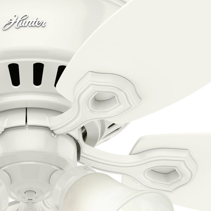 Builder Low Profile Ceiling Fan with Light Fixture - White