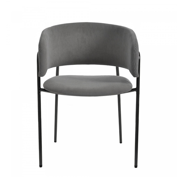 Ethan Set of 4 Modern Corduroy Upholstery Side Chair with Angled Legs and Adjustable Feet,Grey Dining Chair
