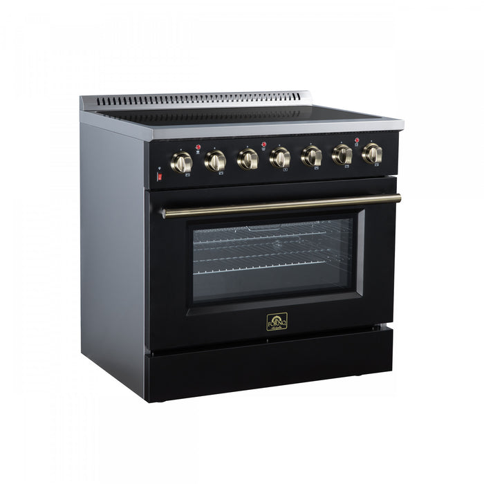 Forno Galiano 36 Inch Freestanding Electric range, 5 radiant burners, 5.36 cu.ft., Black - FFSEL6083-36BLK Electric Range