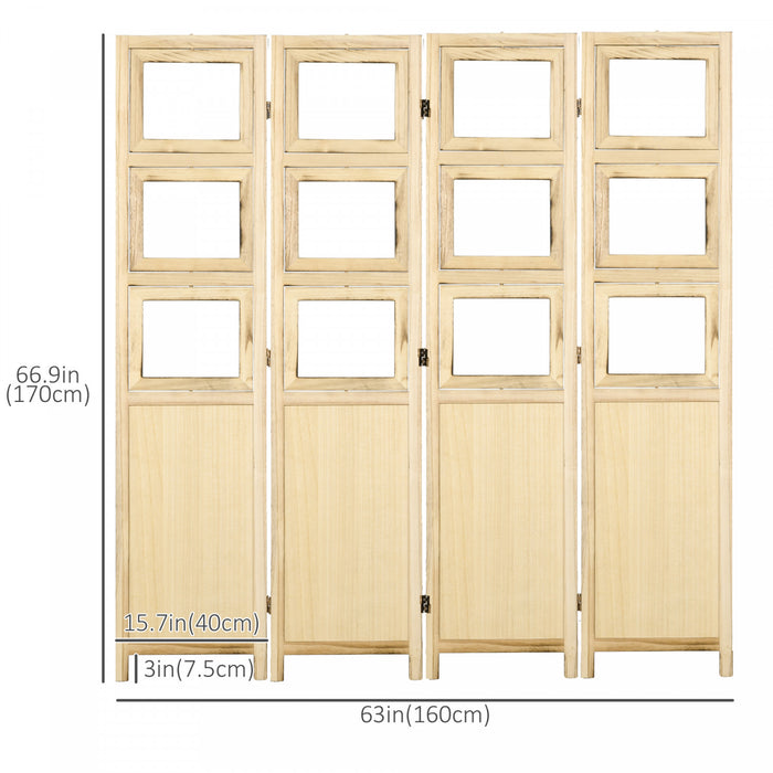 Homcom Wood Privacy Screens, Room Divider And Privacy Screens