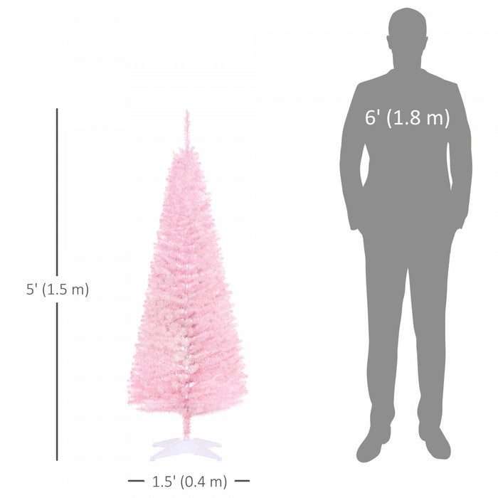Homcom Pencil Christmas Tree, Slim Xmas Tree With Realistic Branches