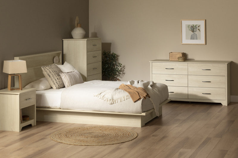 Fusion 6-drawer Dresser - Bleached Oak 