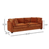 Flare Modern 83.5 Inch Flared Arms Sofa with High-Density Cushions, Caramel | Flare Canape Moderne 83.5 po a Accoudoirs Evases et Coussin Haute Densite, Caramel