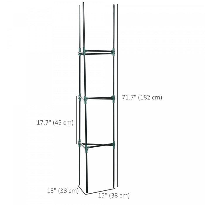 Outsunny 3 Pack Tomato Cage Set, Diy Tomato Plant Support, Dark Green