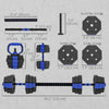 Soozier 6-in-1 Adjustable Dumbbell Set, 55lbs Free Weights Set, Blue