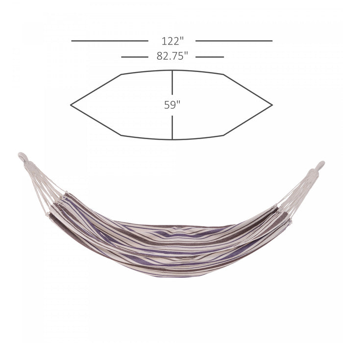 Outsunny 83\"x59\" Outdoor Hammock Bed Swing Chair, Patio Lounge Garden Camping Hiking Travel Hammock Only For Backyard, Garden, Mixed-purple