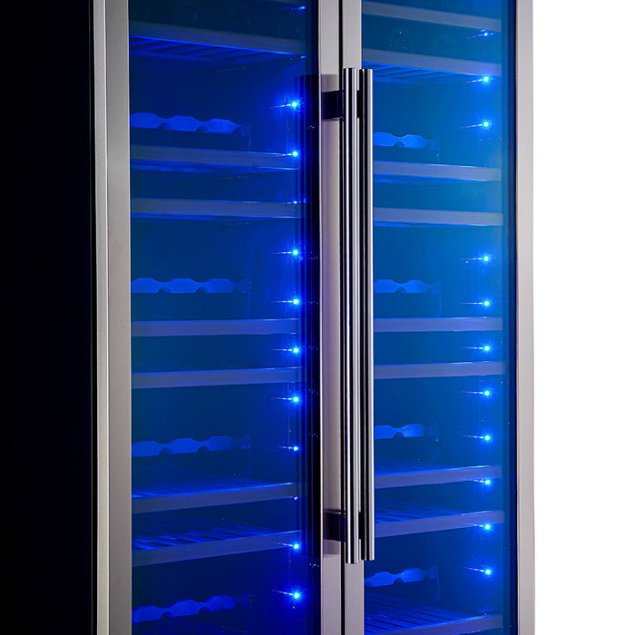 Forno Vernazza 40\"Side-by-Side Dual Zone Wine Cellar, 25.07 cu.ft Capacity, Stainless Steel- FWCDR6642-40S