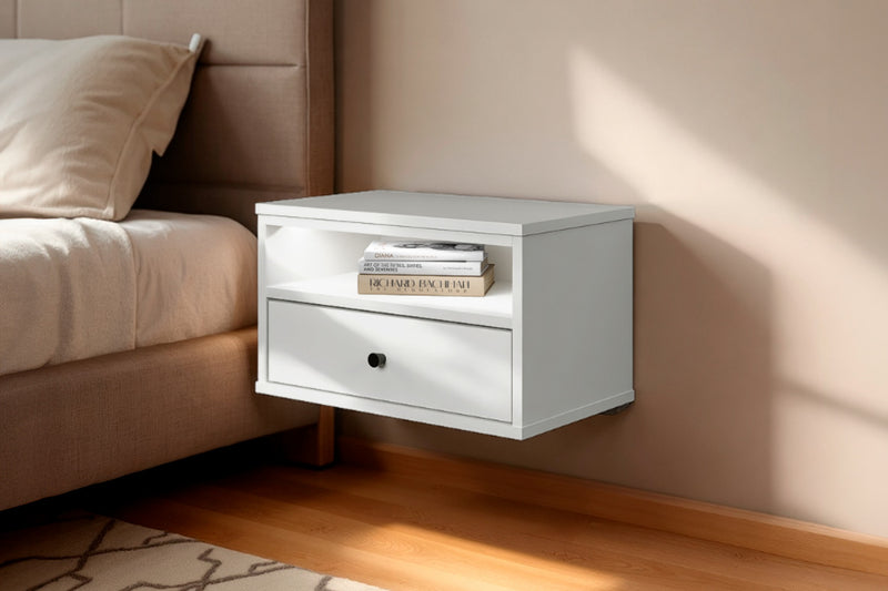 Sazena Led Floating Nightstand - Pure White 
