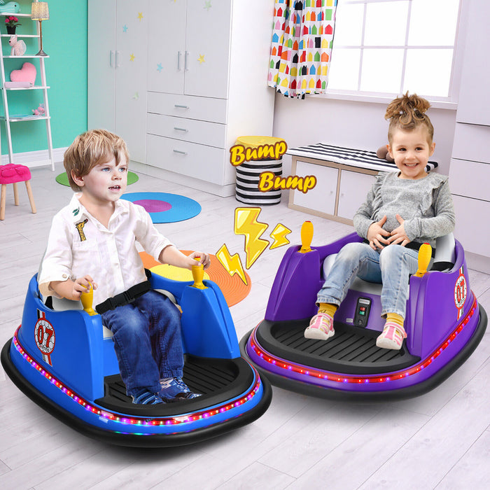 12v Vehicle 360¡a Spin Race Toy Kids Ride On Bumper Car W/ Remote Control Blue