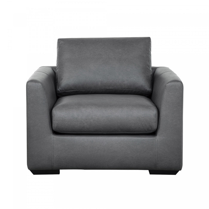Cleo Contemporary Upholstered Accent Chair in Pewter