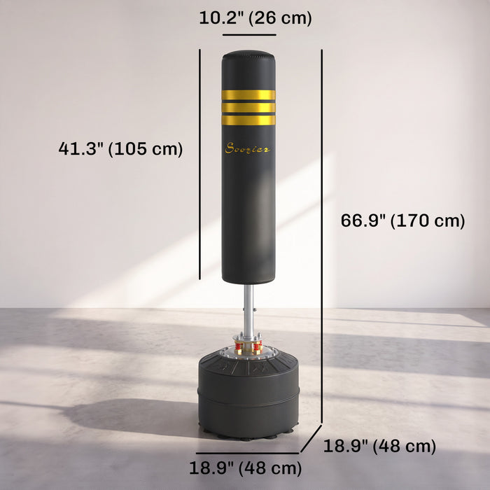 Soozier 70\" Freestanding Punching Bag with 12 Suction Cups, Boxing Gloves