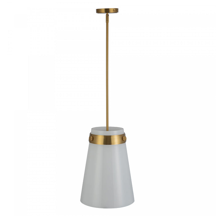 Dahlia 1 Light Pendant 12\", Brushed Brass