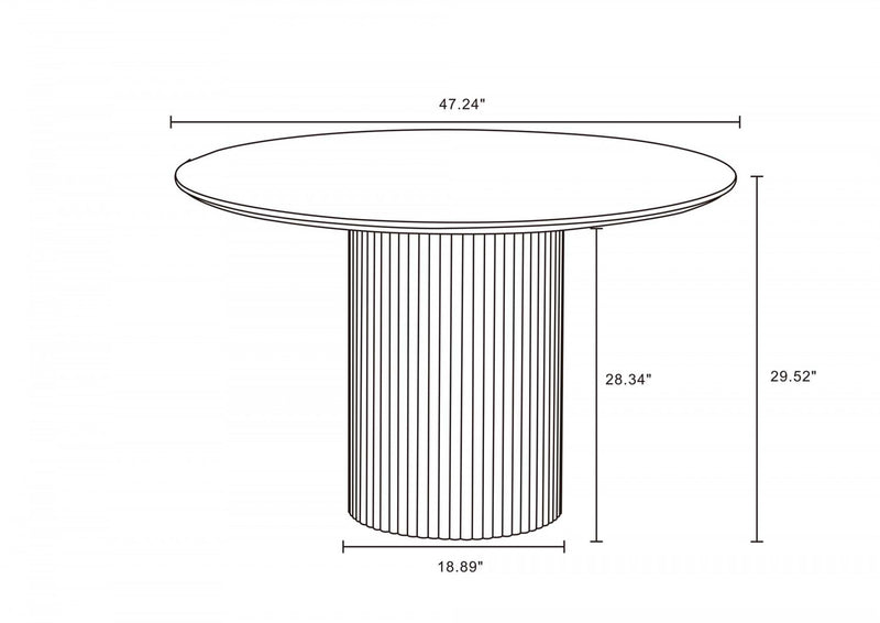Hathaway Modern Industry Chic 47\" Round Dining Table in Natural