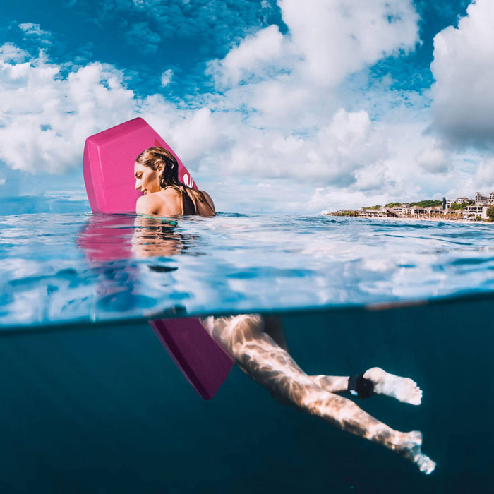 Goplus 41'' Super Lightweight Bodyboard Surfing W/leash Eps Core Boarding Ixpe Pink