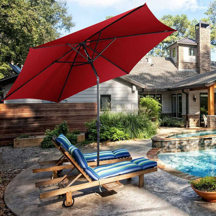 Costway 10ft Patio Umbrella Outdoor W/ 59 LBS Heavy-Duty Round Umbrella Stand