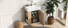 Camille Floating Bathroom Vanity with Ceramic Sink and Left Side Storage, Natural | Camille Meuble de salle de bain flottant avec vasque en ceramique et rangement cote gauche, Naturel